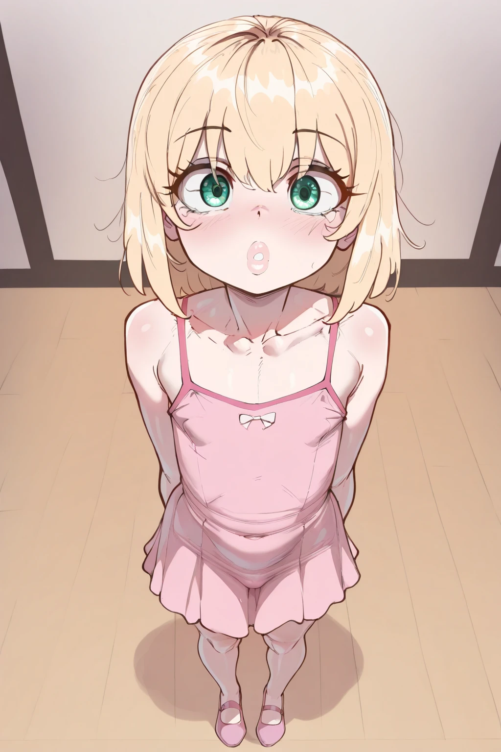 (masterpiece)), ((top-quality)), (The ultra-detailliert), ((kawaii)), cute little, (Wonderful), ((ighly detailed)), 4K、 (8K), top-quality, (Beautiful fece),(((World-class quality))), ighly detailed, hight resolution,、1 girl in、18year old、(((Black skin)))、(((dark brown skin)))、(((Small udder)))(very detailed face and eyes:1)、(kawaii:1.4)、shadow effect、小柄、(a blond)(yellow hair)、(braided long hair)(Braided hair)(((Patsun)))、(hime-cut)、((Shining light blue eyes))、Anime filling、Top image quality、detail portrayal、(deadpan)、red blush、(((Looking down)))、(((composition seen from below))),(((crouching down))),(((a black skirt)))、(((lift up one's skirt))),(((The act of undressing))),(((White underwear)))),(((Sweaty skin)))、(((lace string panties)))、((Pulling the laces of panties)),((beautiful thigh))、(((Beautiful collarbone)))、(((Crab crotch)))、Detailed depiction of the thigh、full of sweat、(((On tatami mats)))、(((Detailed panty depiction))))、(((Depiction of crisp panties)))
