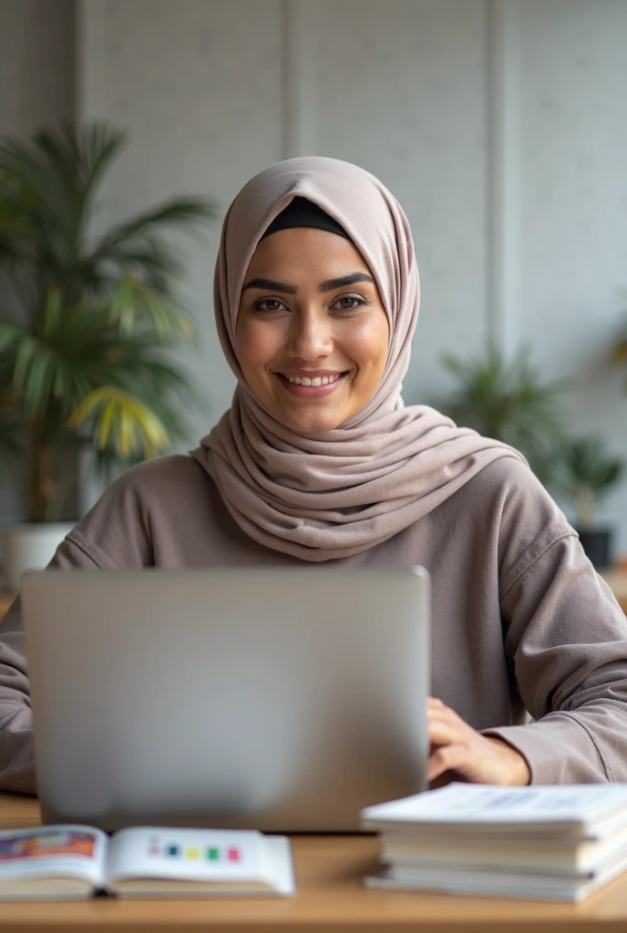 A beautiful fair skinned hijabi Pakistani girl secretary 26 years old with a perfect body in the office