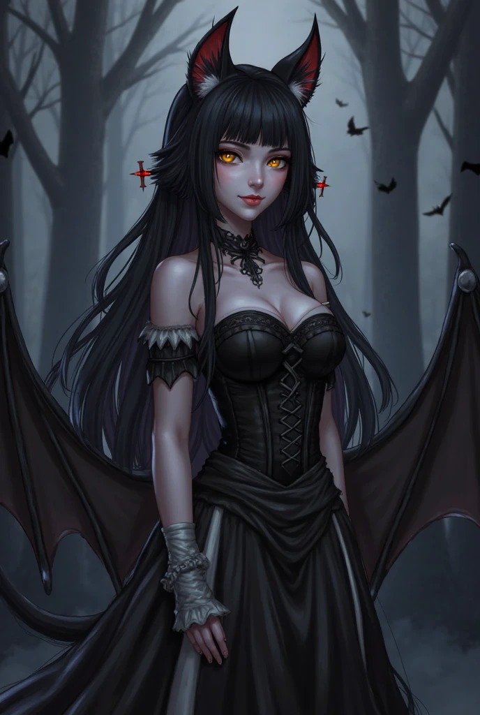 uma mulher com capuz e rosas no cabelo, estilo de fantasia sombria art, in style of arte de fantasia sombria, gothic fantasy art, arte escura de fantasia, arte de fantasia sombria, gothic maiden, she is the queen of black roses, fantasia sombria misturada com realismo, estilo de fantasia sombria, gothic maiden of the dark, gothic art, arte digital escura, mas detalhada, arte de fantasia sombriawork