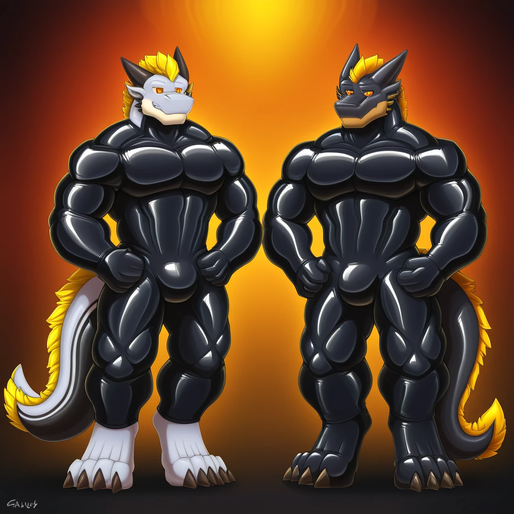 Threesome between a German shepherd and an umbreon and a sexy dragon
