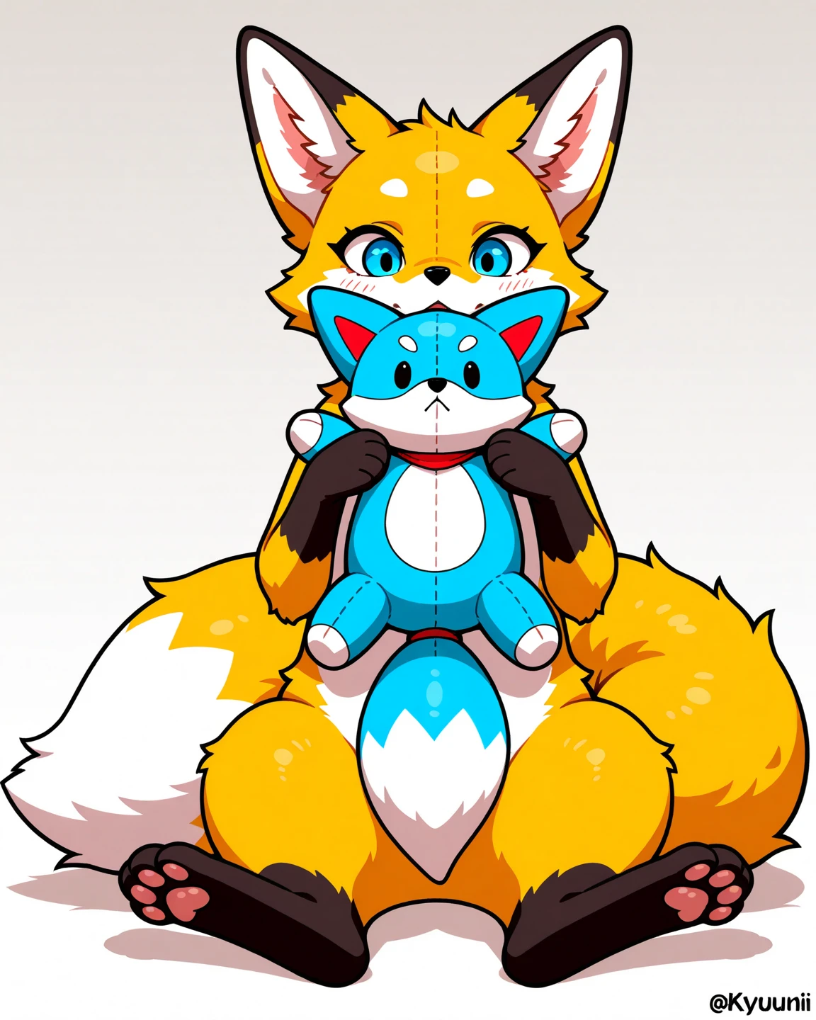 boy and girl, squirrel, furry, bodyfur, tail, collar, bra, bottomless, gloves, boots, chibi, sparkling eyes, idol, hair bow, happy, full body, penis, testicles, some perfect pussy, hug, hotel, bed