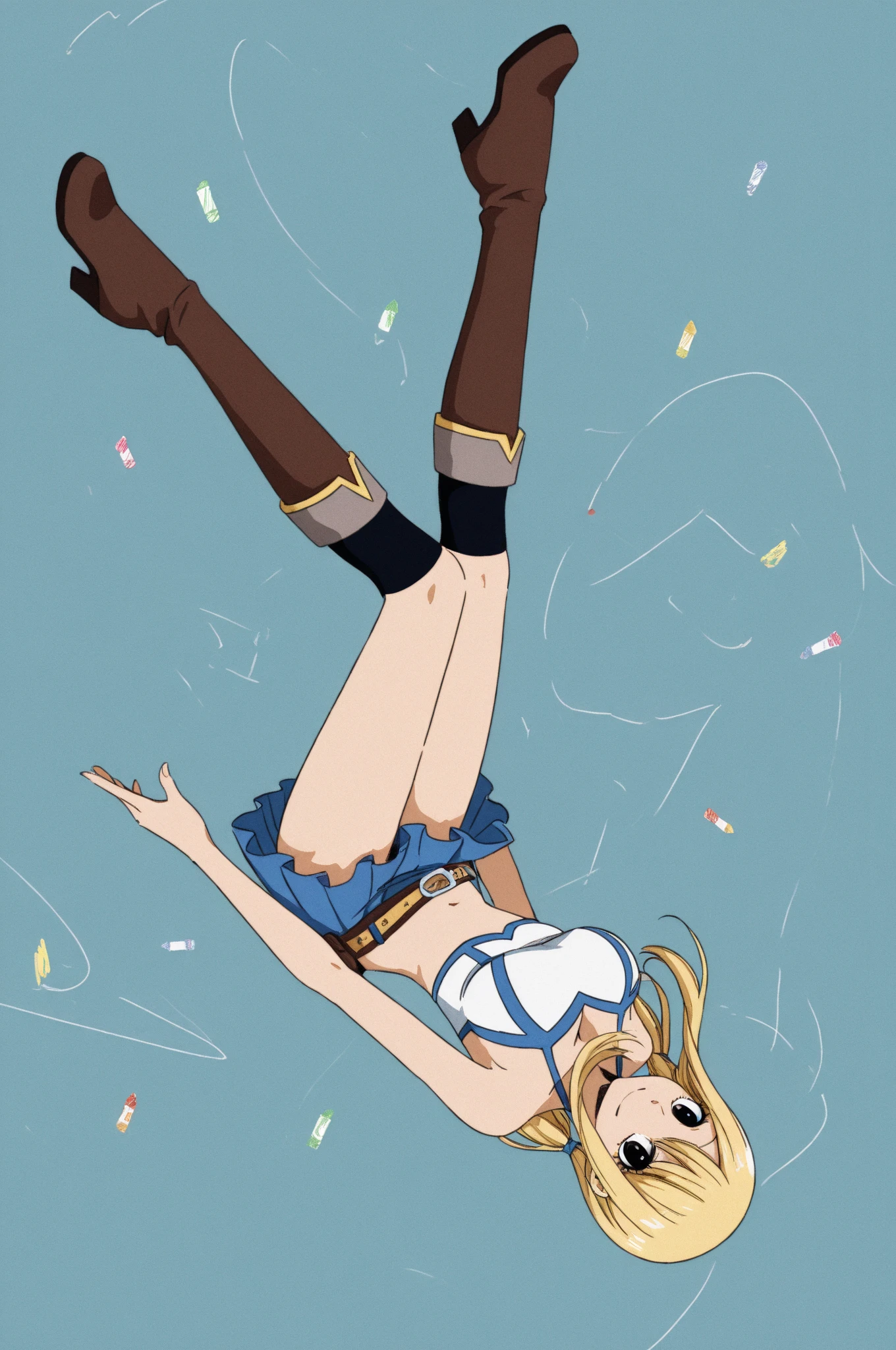 A girl with a cute Alice in Wonderland-like blonde wavy headband sits completely naked with her legs spread wide, showing her ass, anus, pussy, and small nipples.。I don't wear any underwear。A pose where you can be seen from below。are small。Pose that shows your anus。pussy and anus are spread。Spreading legs with both hands。taking off the apron dress。Putting a penis in the anus、SEX。NFSW