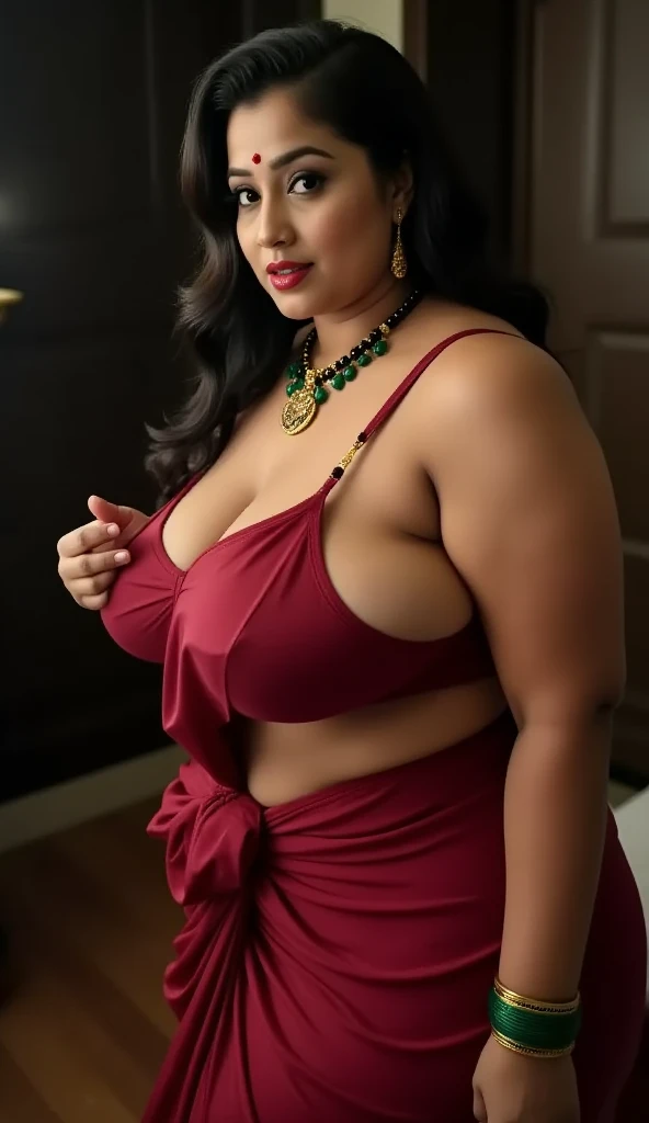 a woman padded different bra and shorts saree,big cheeks, curvy, hourglass figure, swooping breasts, deep cleavage, angle face, round face,fair skin,open arms, sexy armpits,big penis, nipples, ass, necklace, (cinematic:1.3), intricate details, (ArtStation:1.2),an image of a woman in a red and black bikini top and a sarong, provocative indian, indian super model, sultry body with sexy belly, indian goddess, indian, model with attractive body, curvy model, indian style, indian girl with brown skin, beautiful curvy female, desi, gracefully belly dancing pose, voluptuous and arousing, full body shoot, alluring plus sized model, wearing a steampunk sari, sensuous, traditional beauty, indian empress, Lizzy Ansingh,