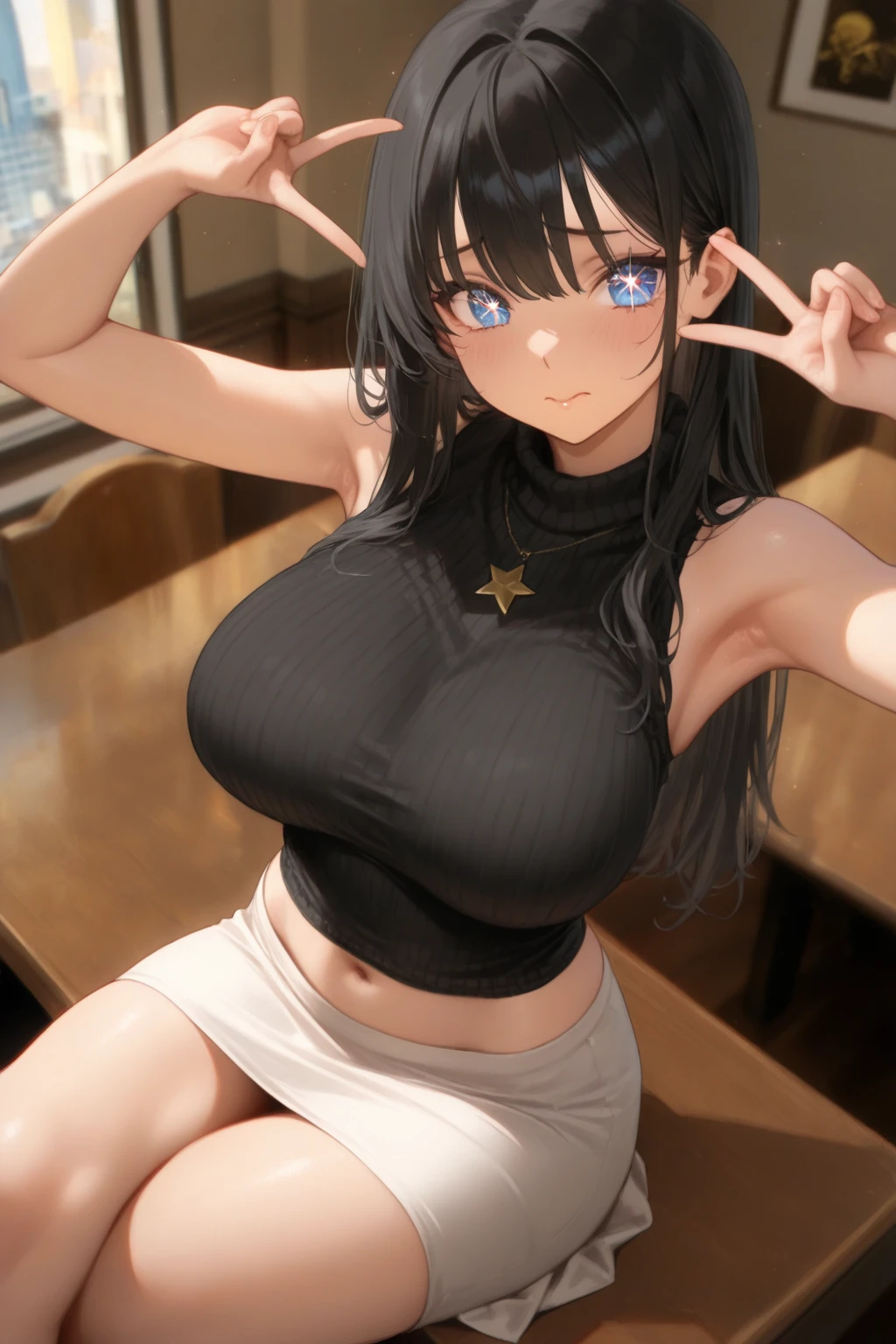 ((highest quality)), ((masterpiece)), (detailed), A young girl with small breasts grows a penis, erection, ,  Gold and Jade, Masturbation
