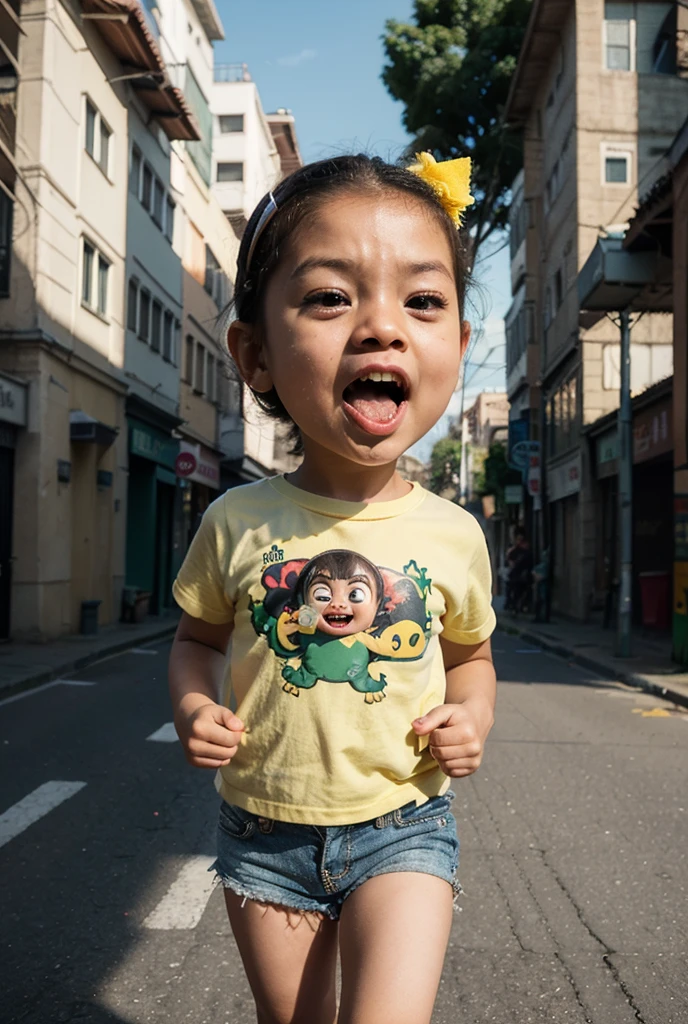 araffe ??? with tongue sticking out in a garage, ruan cute vtuber, she has a cute expressive face, she is smiling and excited, nivanh chanthara, very excited, dang my linh, she expressing joy, she is smiling and happy, she has a cute face, 2 years old, ???, 4yr old, panting