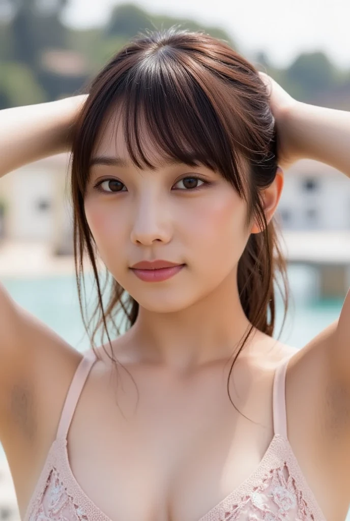 20 year old cute Japan woman, ((Extremely precise and accurate anatomy:1.0)), (photo Realistic:1.4), (hyper Realistic:1.4), (最高品質のRealisticな肌の質感:1.4), (Improvement of quality:1.4), (Enhances the beauty of skin texture:1.1), clean and glowing skin, mesh, thin:1.2, (Realistic:1.3), Realisticなライティング, (Smoother lighting:1.05), (Improving the quality of cinema lighting:0.9), Backlight, A gentle light that illuminates the face, Ray Tracing, (Bright light:1.2), 32k, One Japanese woman, fine grain, Detailed face, (Film Grain:1.1), (Natural smile:0), (Accentuates body lines:1.1), High resolution, Natural look, Kind eyes, Enhances hair texture, Delicate light and shadow, Clear skin, Graceful Pose, Beautiful Eyes, Sharp details, Soft light reflection, Beautiful contours, Delicate skin tone, Fine hair texture, Natural background, Natural poses in everyday situations, Lora Style