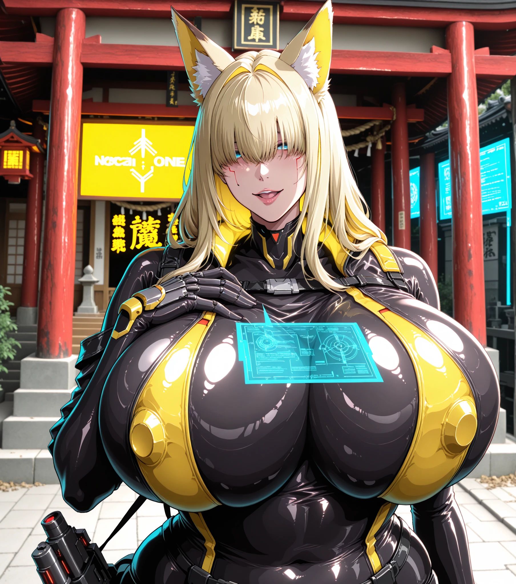 masterpiece, best quality, very aesthetic, absurdres, 1girl, mature_lady, looking at cat, a cat on her head,upper body,mercy(overwatch),1girl, mechanical_halo, mechanical_wings, halo, headgear, blonde_hair, ponytail, bodysuit,armor, boobplate, breastplate, faulds, gloves, gorget, large_breasts, pelvic_curtain,,cityscape, leaf, moon, night, night_sky, outdoors, sky, skyscraper,,blur background,background defocus