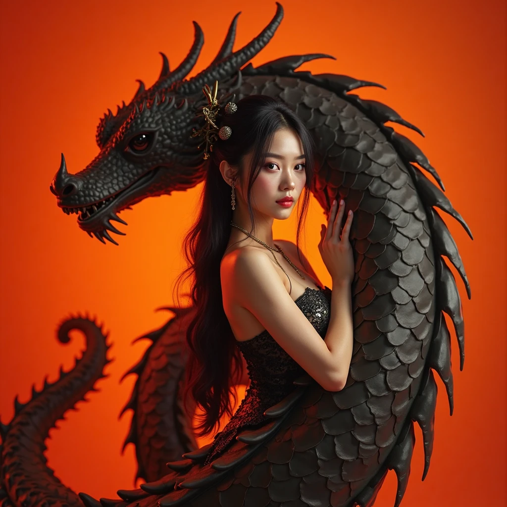 Dragon of 2023。chinesedragon。Strong fangour pawurly build。hm,腾云驾雾。Dual series dragon ball。,Spit fire in the mouth。Gold and silver flakes。Sun and moon shine。chinesedragon。