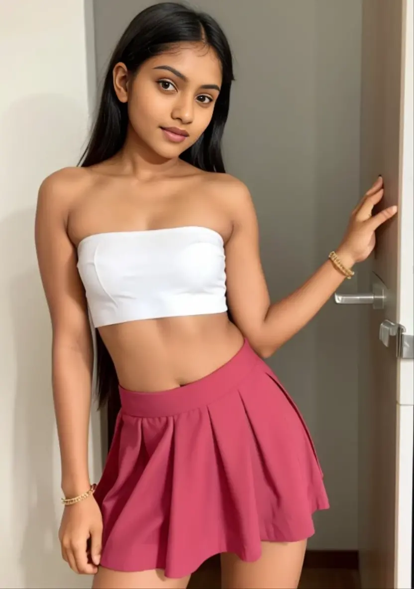 (Masterpiece: 1.1),((best quality)), ((masterpiece)), (detailed), perfect face,20 yo beautiful indian girl,perfect face,cute looking,wearing skirt and top, hourglass shape body,only one indian girl