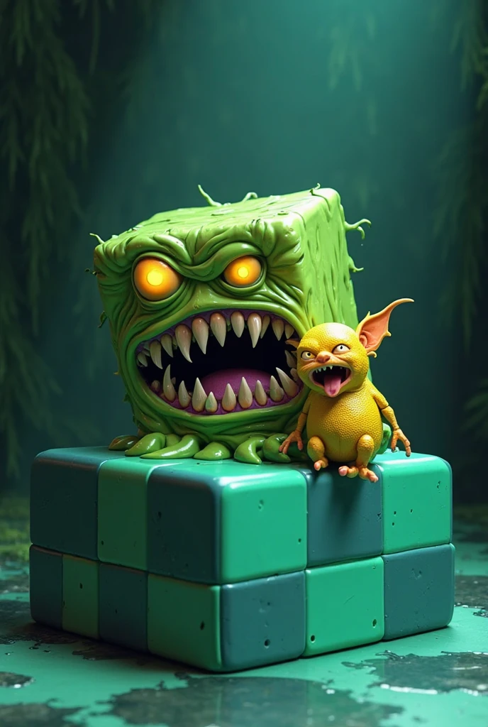 Generate a high-quality 3D image of cute monsters using advanced rendering and modeling techniques. Use the following software for creation: 3DS Max, SketchUp, SolidWorks, AutoCAD, Blender, Vectary, MeshMixer, and Unreal Engine 5. Apply photon mapping, radiosity, and physical rendering techniques with automatic white balance for realistic lighting. Create a cinematic lighting setup with a slightly intensified twilight effect. Ensure the final image has a soft focus effect, but remains ultra-detailed and realistic. The artwork should not be based on a specific photograph. Evoke a sense of technology and high-quality craftsmanship, reminiscent of a masterpiece of illustration and CG art. Include elements of unity, wallpaper, and official art in the composition. Present fine details, extreme delicacy, and beauty, with sharp focus and a high level of detail. Render the woman's hair with detailed fringes. Render the final image with a black background and a plain background. Do not include any watermark or text overlays in the generated image.