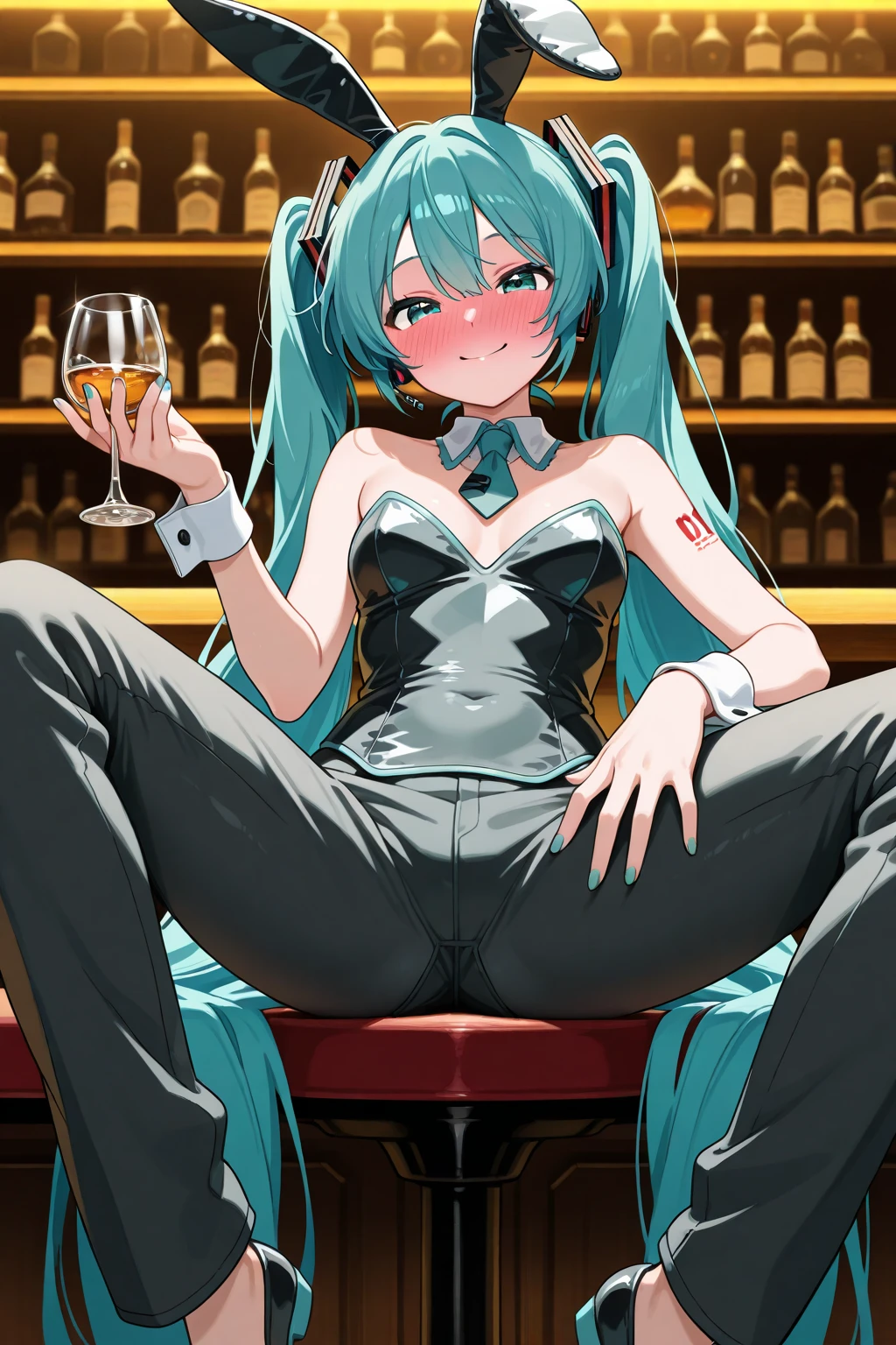 masterpiece, best quality, 1 girl, solo, kirlia, green hair, red eyes, female breasts, medium breasts, in a restaurant, tight t-shirt, underboobs, exposed belly, small shorts, tight shorts, orange color shorts, orange shorts, orange shorts, laughing, blushing, carries a beer mug in each hand.