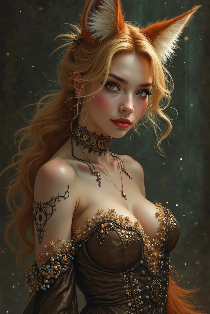 1 CHARACTER, 1 GIRL, (masterpiece, top quality, best quality, official art, beautiful and aesthetic:1.2), , extreme detailed,(fractal art:1.3),colorful,highest detailed,(A sexy woman in dress, A beautiful babe ,sex slave, erotic worker, prostitute, hooker),back pose, (sex pose, erotic design , erotic face, erotic pose, prisoner ),(small tits, golden hair , big eyes, sexy eyes body covered with tattoo, red lips, sexy lips, sexy face, hand tattoo, leg tattoo, chest tattoo,pore white hair, (wearing sex slave accessory ,golden accessory, Slave bracelet, bracelet, , naked,1 girl, 1 character , magical forest,(((masterpiece))), (((best quality))), ((ultra-detailed)),(highly detailed CG illustration), ((an extremely delicate and beautiful)),cinematic light, Create a stunning artwork that mimics the style of currently trending masters of the genre. The art piece should contain elements of both erotic and sexual with colorful accents. The character in the artwork is a delicate but strong figure with an aura of mystery and magic. The character should be petite with subtle breasts. Pay close attention to intricate facial features, such as mesmerizing eyes with vibrant colors and delicate shading. Incorporate vibrant colors, dynamic lighting, and detailed background elements to create a sense of awe and immersion. I. Consider the latest trends in fantasy art, such as incorporating unique lighting effects, exploring dynamic and compelling composition techniques, and experimenting with unique color palettes. Take inspiration from the top artists on Art Station and Mid journey. Camera: Choose an angle that highlights the character's beauty and enhances the magical majesty of the artwork. Lighting: Utilize atmospheric lighting techniques to create depth and mood. Resolution: Aim for a high-resolution art work to showcase intricate details and clarity. Art Inspirations: Seek inspiration from the trending artists on Art Station, exploring different styles, genres, and themes.