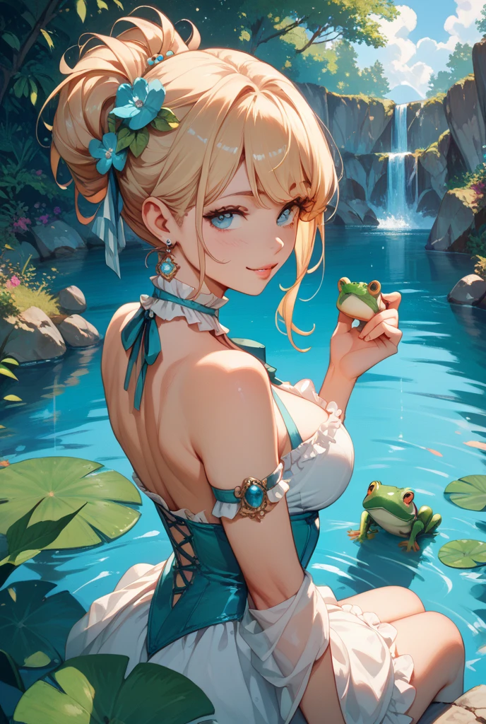 a woman in a bikini in a forest with mushrooms, seductive anime girl, detailed digital anime art, anime fantasy illustration, beautiful alluring anime woman, beautiful alluring anime teen, digital anime illustration, beautiful fantasy anime, fanart best artstation, beautiful anime art style, anime fantasy artwork, trending on artstation pixiv, beautiful anime girl, cute detailed digital art