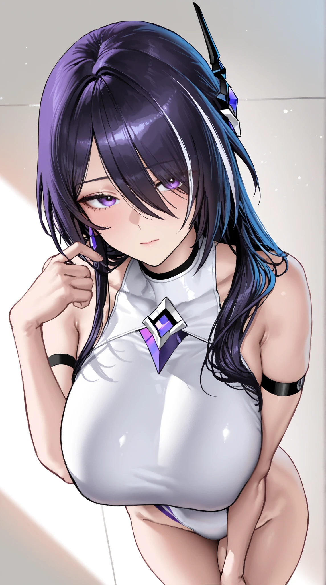 <lora:sg22-000005:.75>A female with a multicolored background, (((masterpiece))),(((best quality))),((ultra-detailed)), (illustration), (dynamic angle), ((floating)), (paint),((disheveled hair)),(solo),(1girl), ((medium breasts)), (((detailed anime face))), ((beautiful detailed face)), collar, bare shoulders, aqua hair, ((colorful hair)),((streaked hair)), beautiful detailed eyes,(Gradient color eyes),(((colorful eyes))), multicolored background, red background, white background, blue background, purple background, pink background, white background, (((colorful background))), (((gradient colored background))), (((high saturation))),(((surrounded by colorful splashes))),(((surrounded by colorful dot))), colorful bubble, ((shining)),