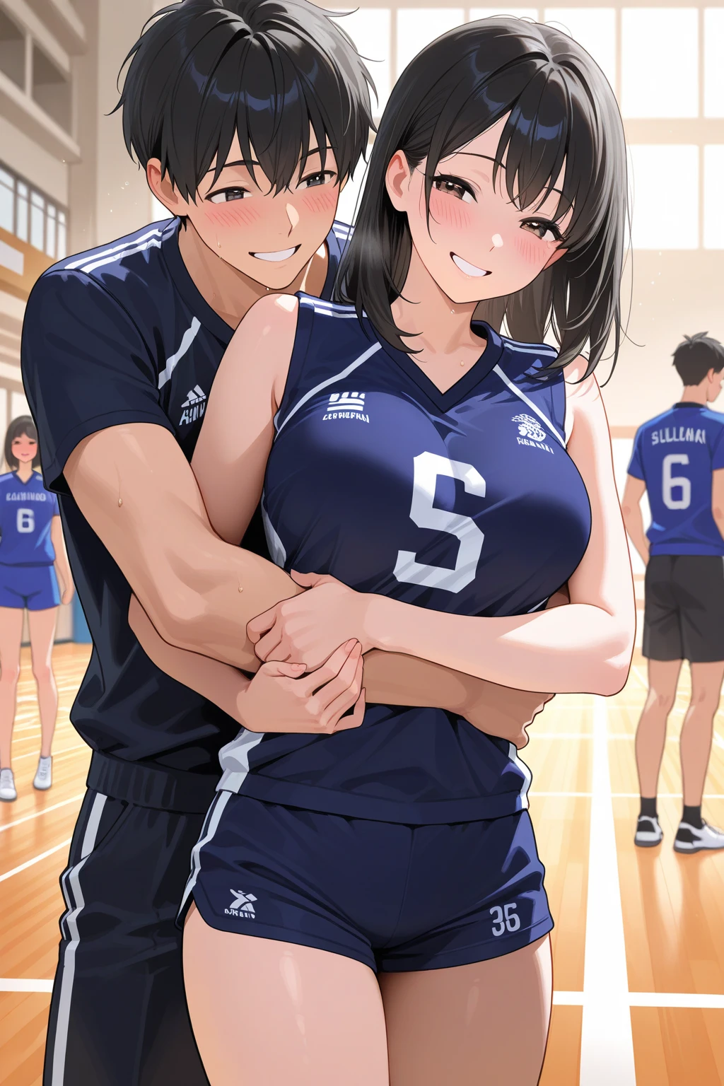 Ecchi、sexy、JK、Gal、Sportswear、Pixie Cut、Private room in a manga cafe、tits、