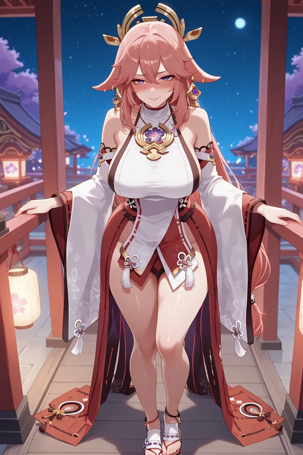 (NSFW), Solitary Maiden, Explicit Theme, Adult-oriented Content Warning, Official Art, Unity 8k Wallpaper, Highly Detailed, Erotic and Aesthetic, Masterpiece, highest quality, Fox Witch, Fox Mask Template, Traditional Japanese Kimono - Haori, Foxfire Spells, Animal-human Transformation, Fox Familiar, Seductive Conversion, [Adult digital art: 1.0], [Furry Art: 1.2], Fox ears and tail, Glowing aura, Reddish-brown fur, Long and curvy figure, High-resolution details, Deep purple eyes, Seductive smile,
