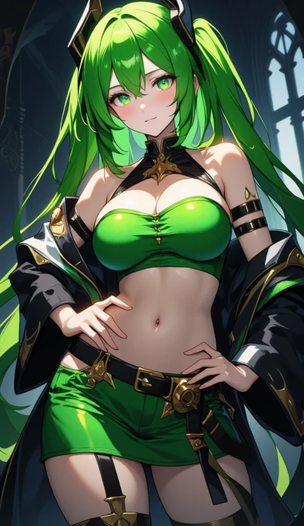 Lelouch character c from code Geass Resurrection with green hair.c.like a cute girl,white pilot suit,big breasts,sexy