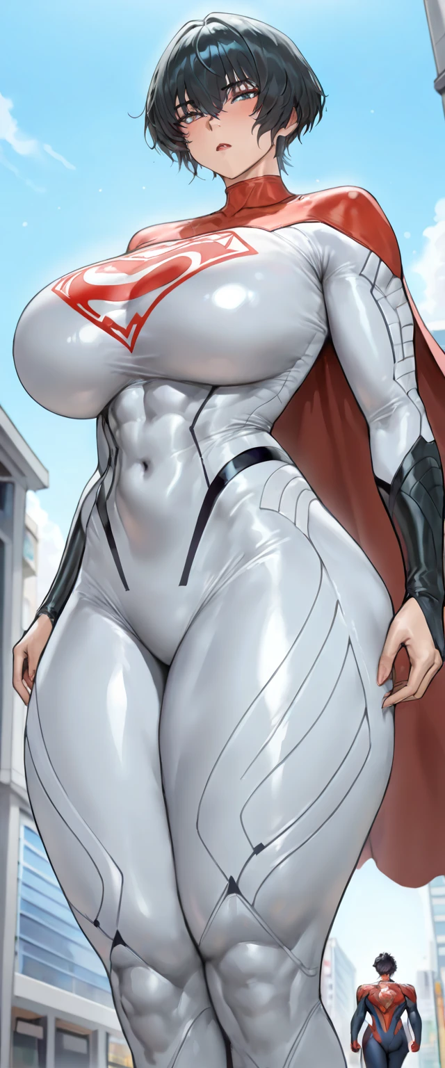 1 beautiful woman, posing, dressed as a nsfw nurse, beautiful lips, beautiful body, similar to the porn actress Angela White, Lucy pinder, ((Very intense makeup)), (((Huge breasts))), ((long legs)), ((wide hips)), ((((Muscular Quadriceps)))), (((((Massive Female Bodybuilder))))), (((((Huge Muscles)))))