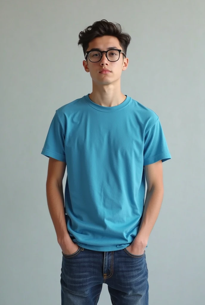 20yo Boy wearing blue shirt,