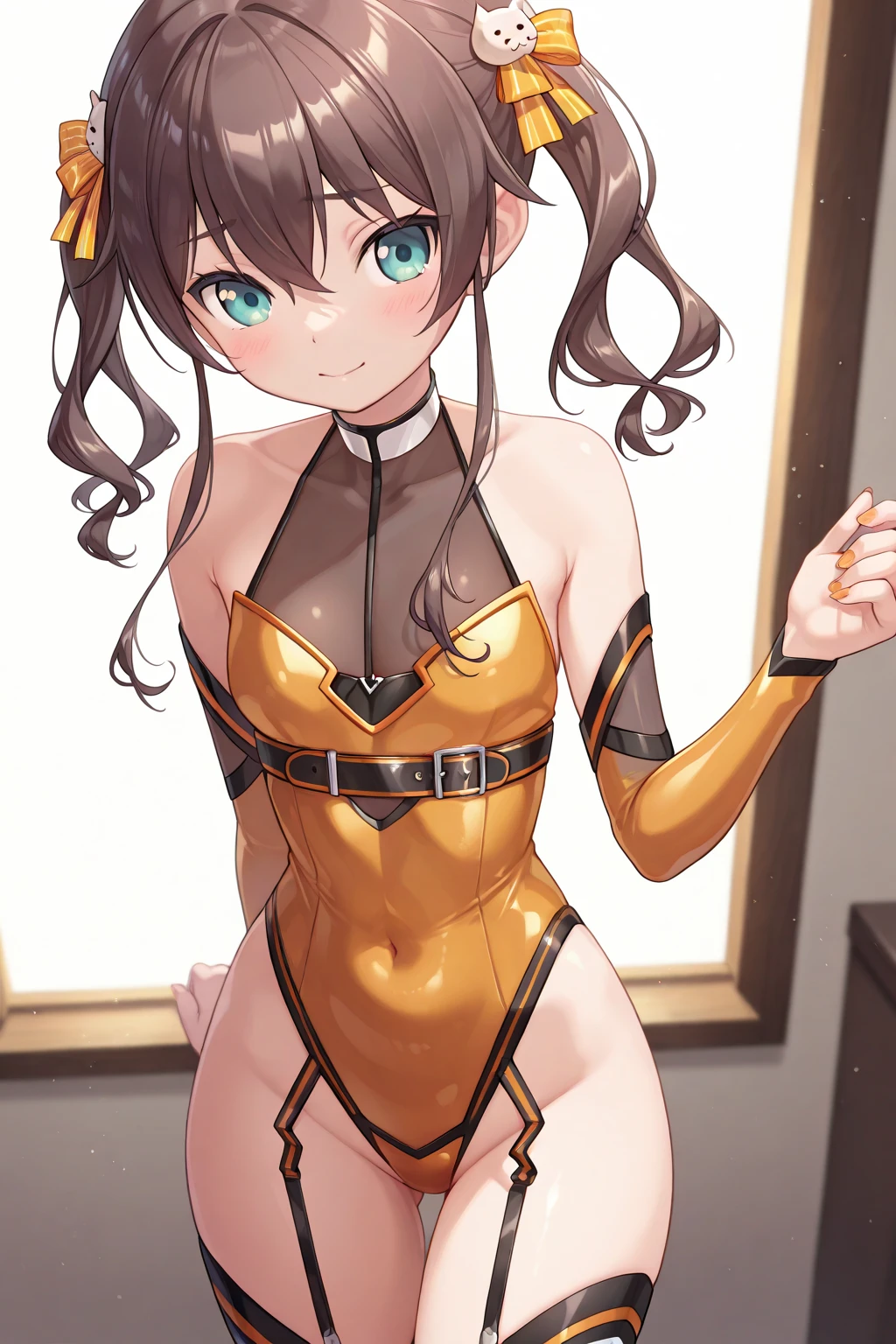 Highest quality, (masterpiece:1.2), Very detailed,
One girl, alone,
View your viewers, Embarrassed expression, Medium chest,
Brown eyes, Brown Hair, short hair, Bunny girl、leotard、pantyhose、Bedroom,