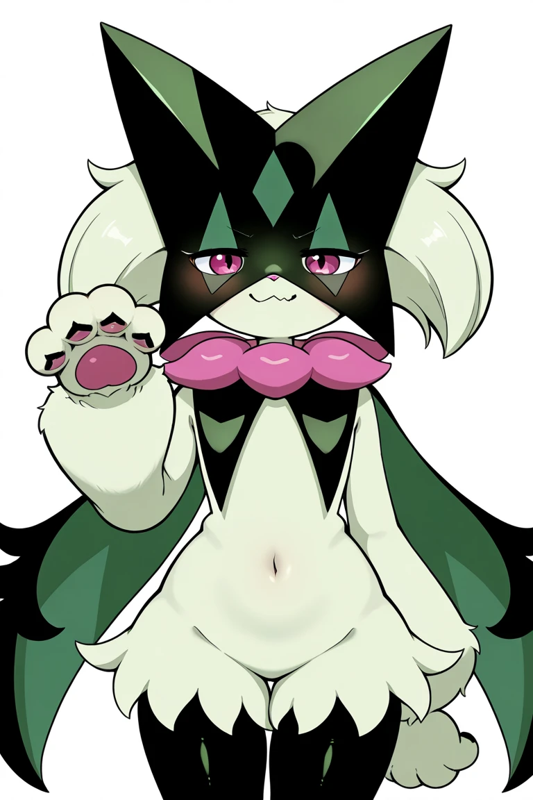 ((8k, 4k, Detailed, High quality, masterpiece, perfect anatomy, sfw)), Sdorica, furry, female, mature female, kemono, ((by claweddrip)), Meowscarada, (Pokemon), sexy body, big breasts, cute face, red eyes, black sclera, fluffy tail, thick thighs, lingerie, thight legwear, armweat, body movement, wagging tail, seductive look, hearts,