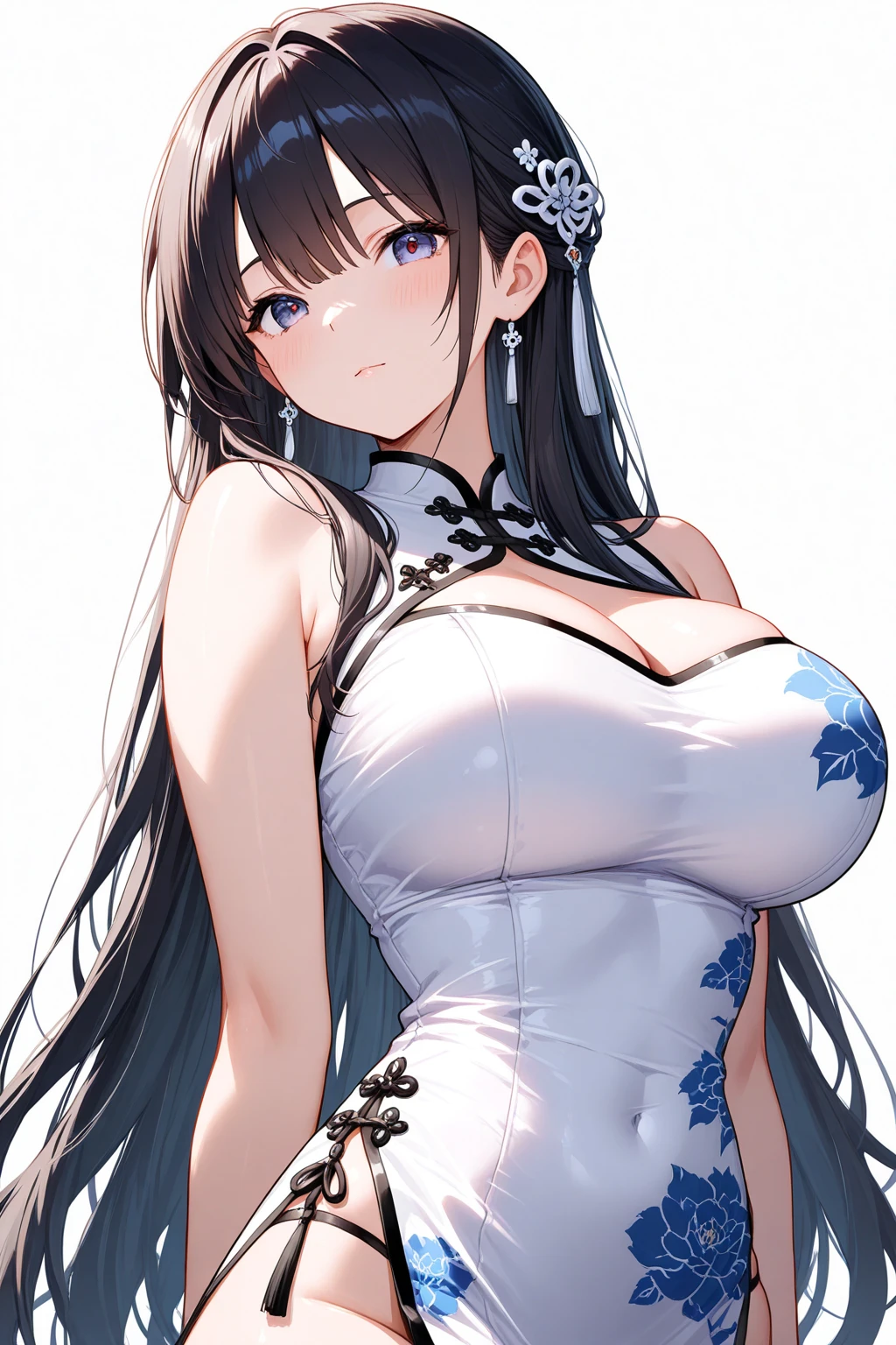 breast curtains, china dress, areola slip,(best quality:1.0), (8k wallpaper:1.0), extremely delicate and beautiful, (beautiful detailed face:1.0), (detailed deep eyes), symmetrical breasts, deep eyes, steam, shiny skin,