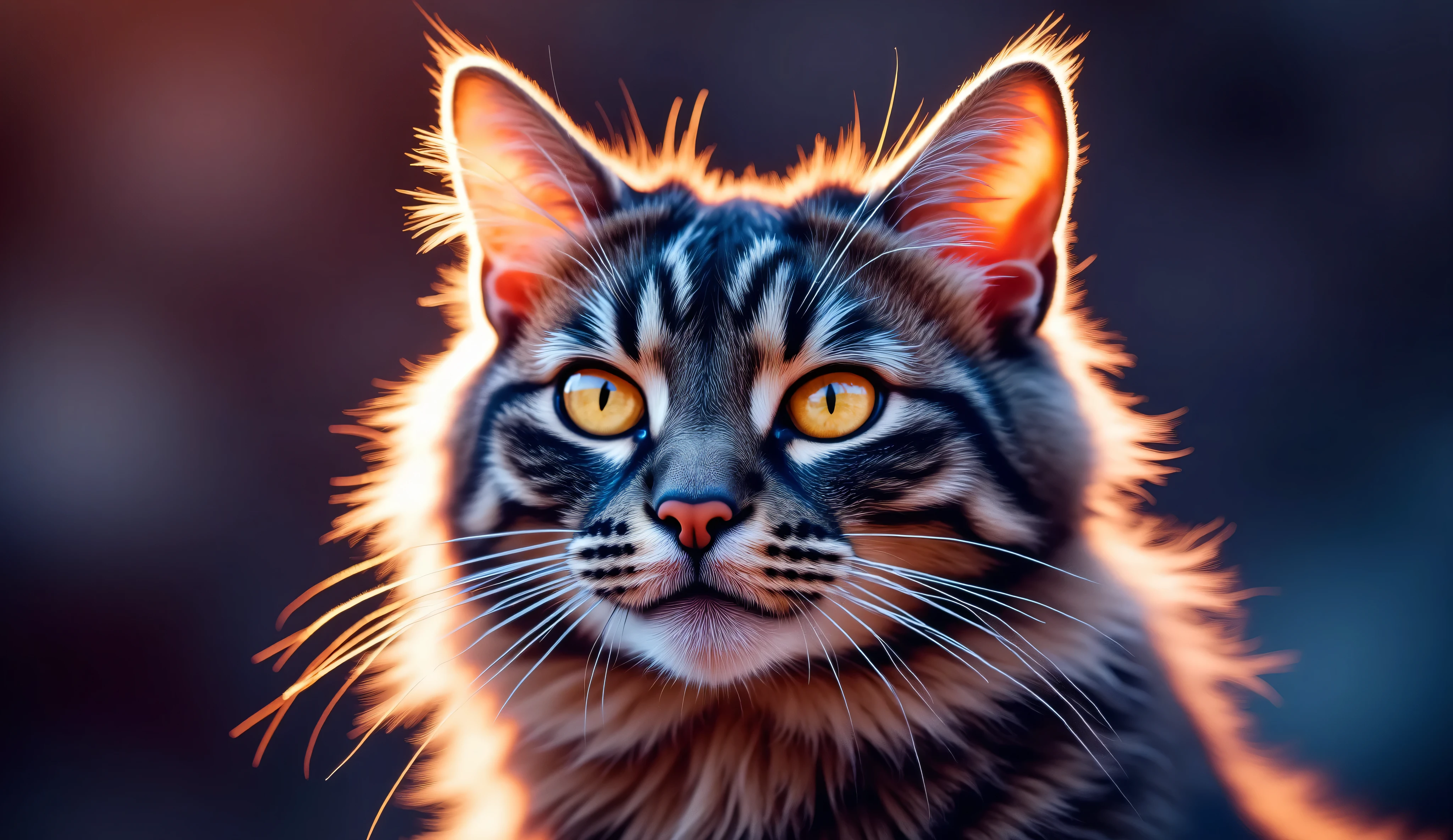 ( Close Up of an Outstanding Masterpiece:1.5)0.9] ( Maine Coon:1.2) (There are three animals:1.1)( fantastic scenery:1.2)( Strange Plants :1.0) ( colorful stars in the eyes :1.0)(Shining brilliance :1.1)(universe:0.9)