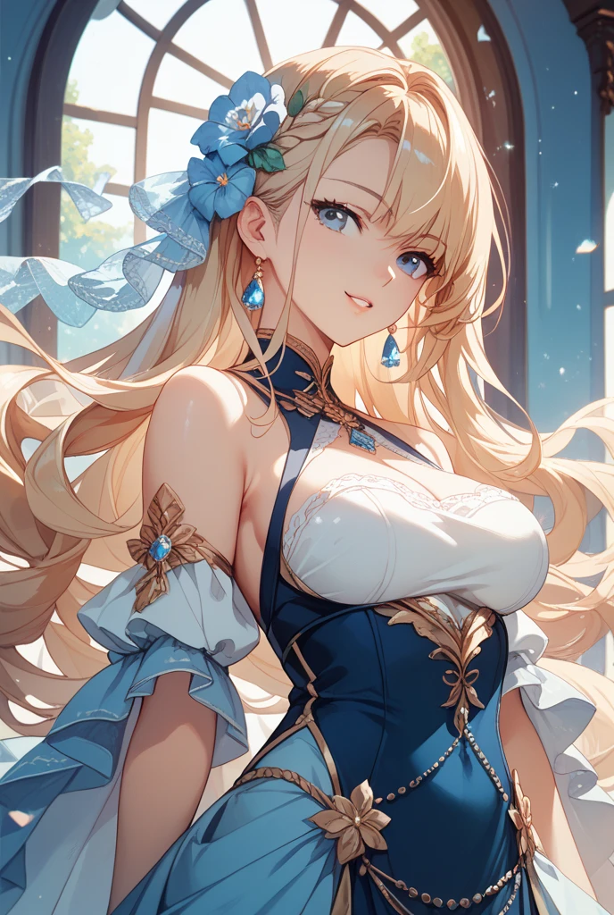 masterpiece:1.4,best-quality,Super Detail,Very Delicate and Beautiful, ((( nsfw, beautiful slutty woman, royalty princess color dress, orgasm ))), long hair, very gigantic breasts, cleavage, very slender, off-shoulder, perfect face, beautiful eyes, perfect body