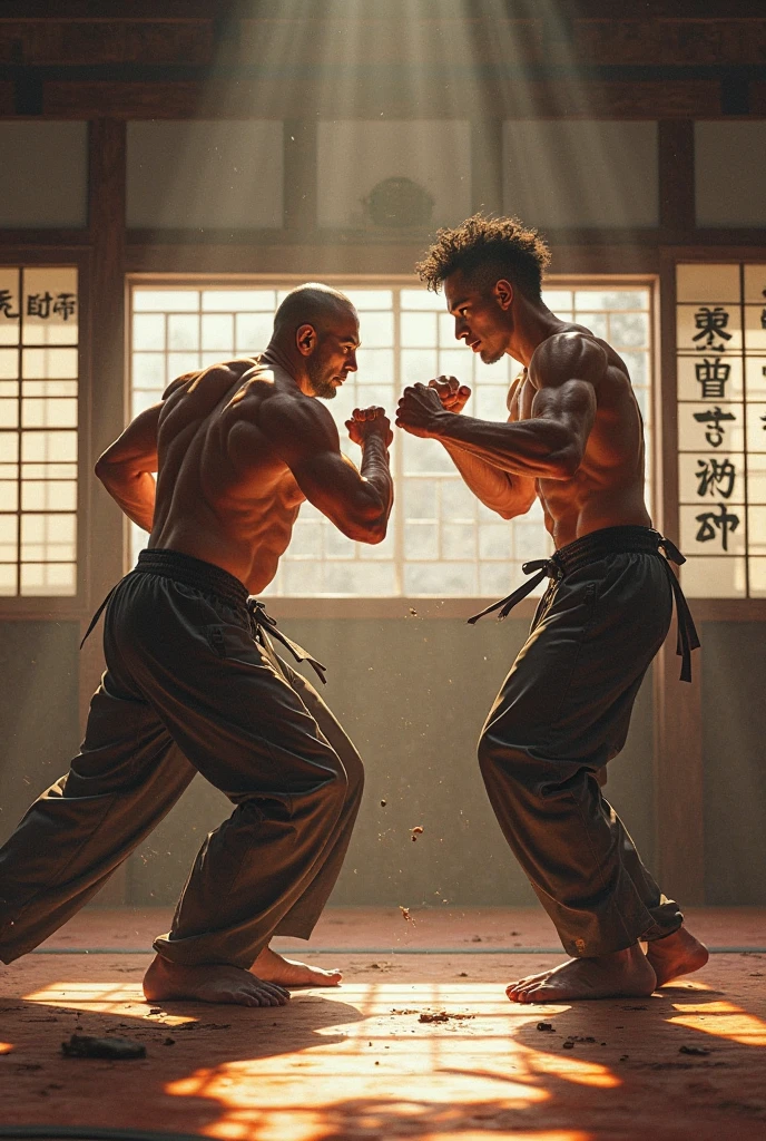 Create a picture written on it fighters training