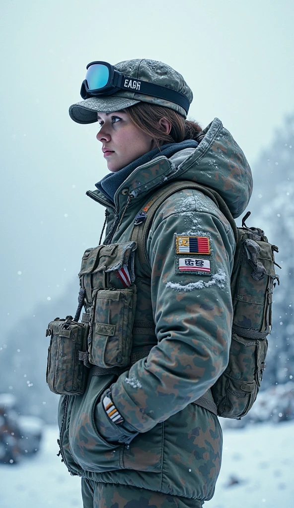 photo of J3z3b3lS0m3b0dy_HM-125, a woman, perfect hair, (modern photo), wearing puffy jacket, t-shirt, jeans, 20mm standard (analog, cinematic, film grain:1.3), Volcanic Expanse, Planet with active volcanoes, lava, and smoking vents., detailed eyes, professional pose, (epiCPhoto), (looking at viewer:1.1), (cinematic shot:1.3), (loop style lighting), OverallDetail, SkinHairDetail