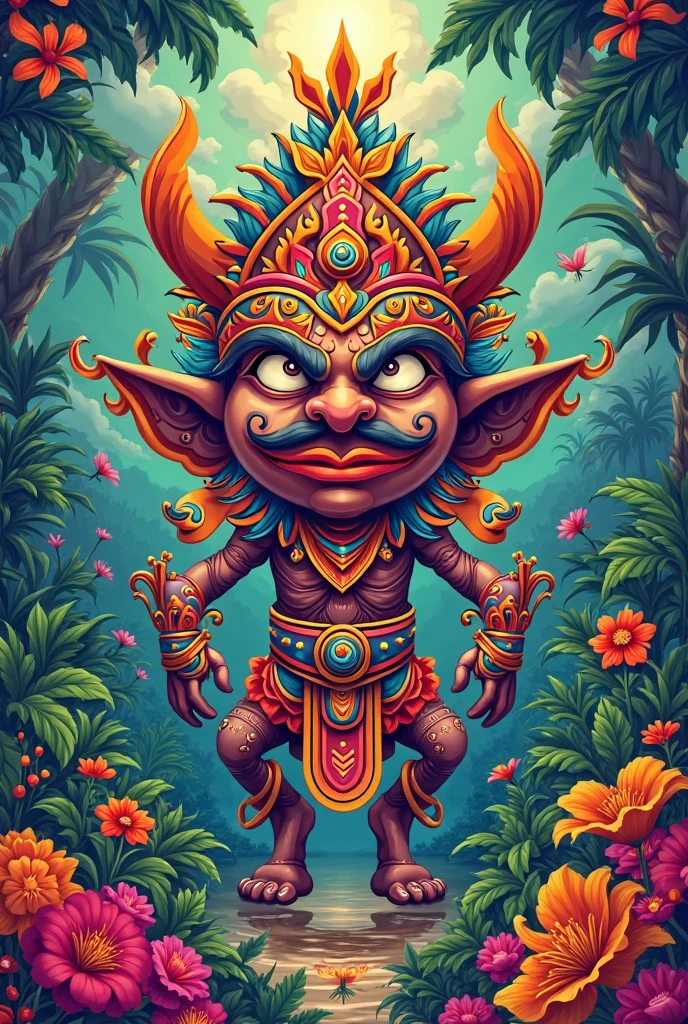 Art for event called MOANAPALOOZA in the style of a Lollapalooza tiki festival