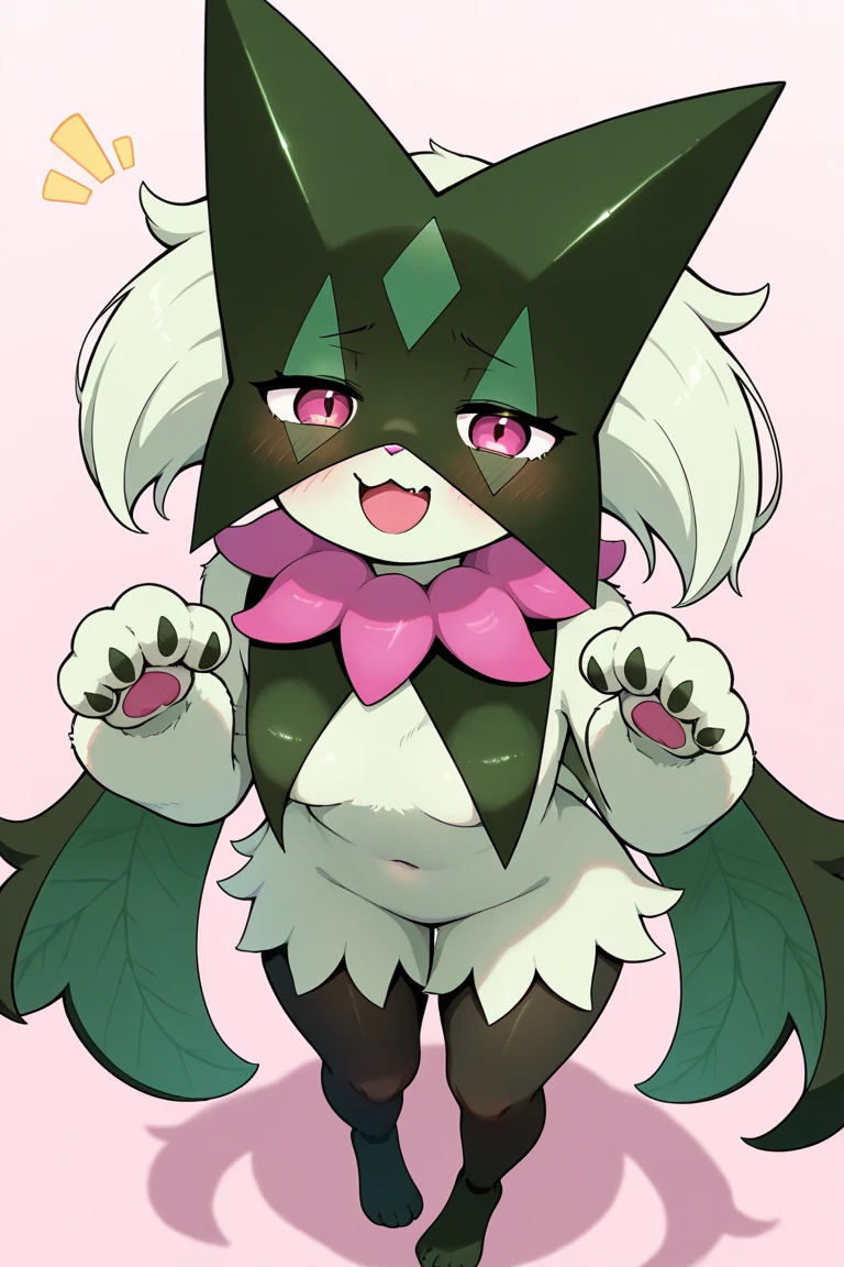 score_9, score_8_up, score_7_up, score_6_up, BREAK, Meowscarada,Solo,pokemon,Masterpieces,High Detail,blush, whole body, Smile,(face covered in brass:1.2), cute style,shota,paw pose,looking at viewer with shy smile, tongue out, ahegao, best quality, cleavage, see-through, solo, underwear, bed, bedroom background