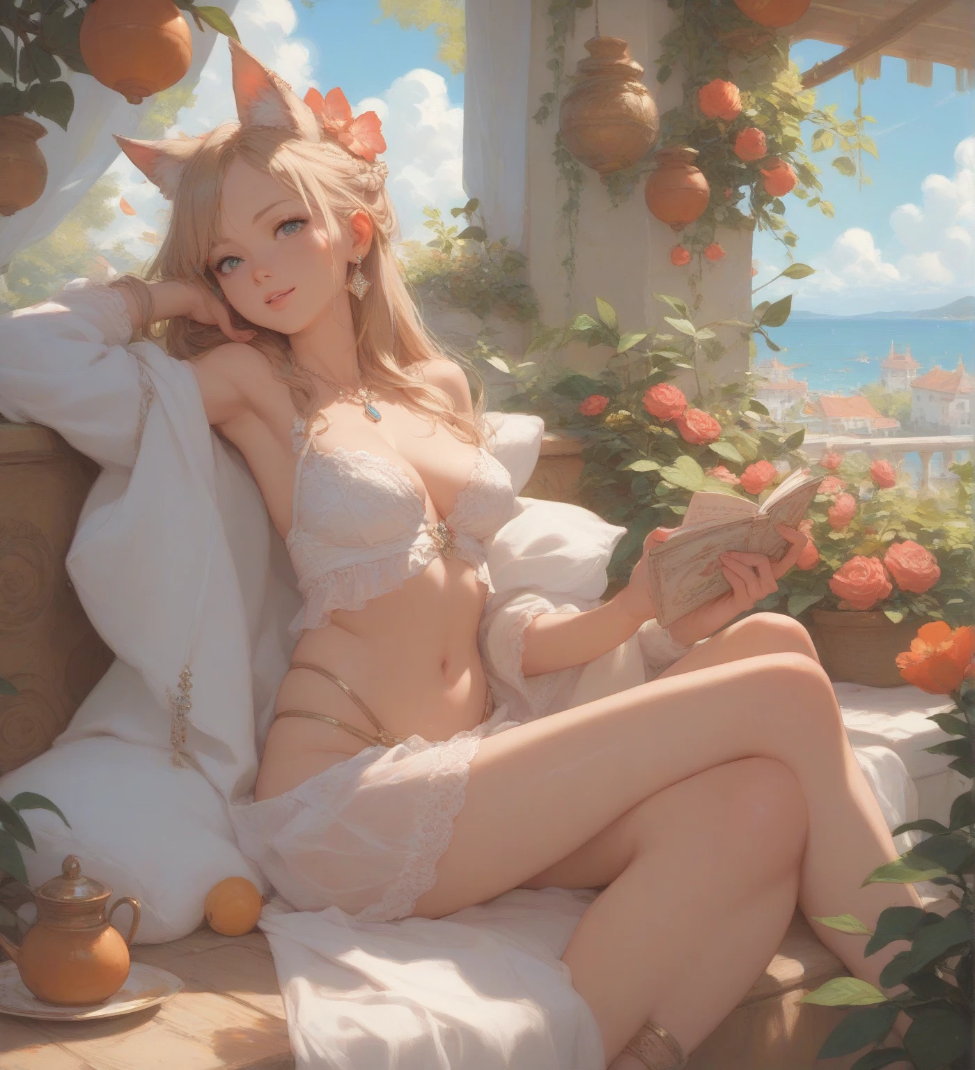 Diabolical、Beautuful Women、Ukrainian、Lucifer、swim wears、Big eyes、large full breasts、a blond、kawaii