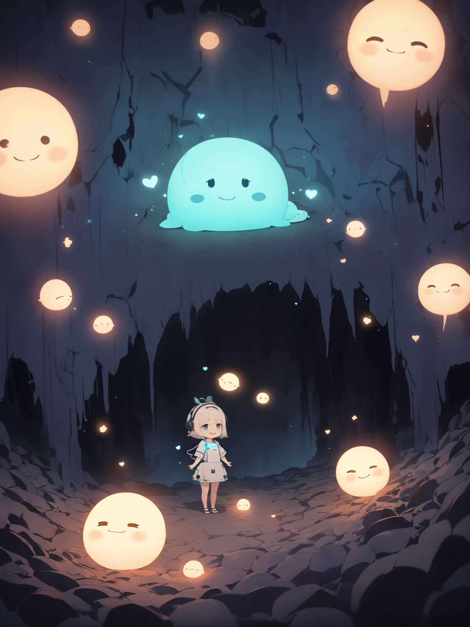  (masterpiece), (best quality), SDXL_ARW_LuminousAbyss-v1.10, Dolshy smiling gently, (safe distance:1.2), (trust:1.5), (soft glow from abyss:1.3), (heartbeat slightly visible), --v 1.10 --style luminous