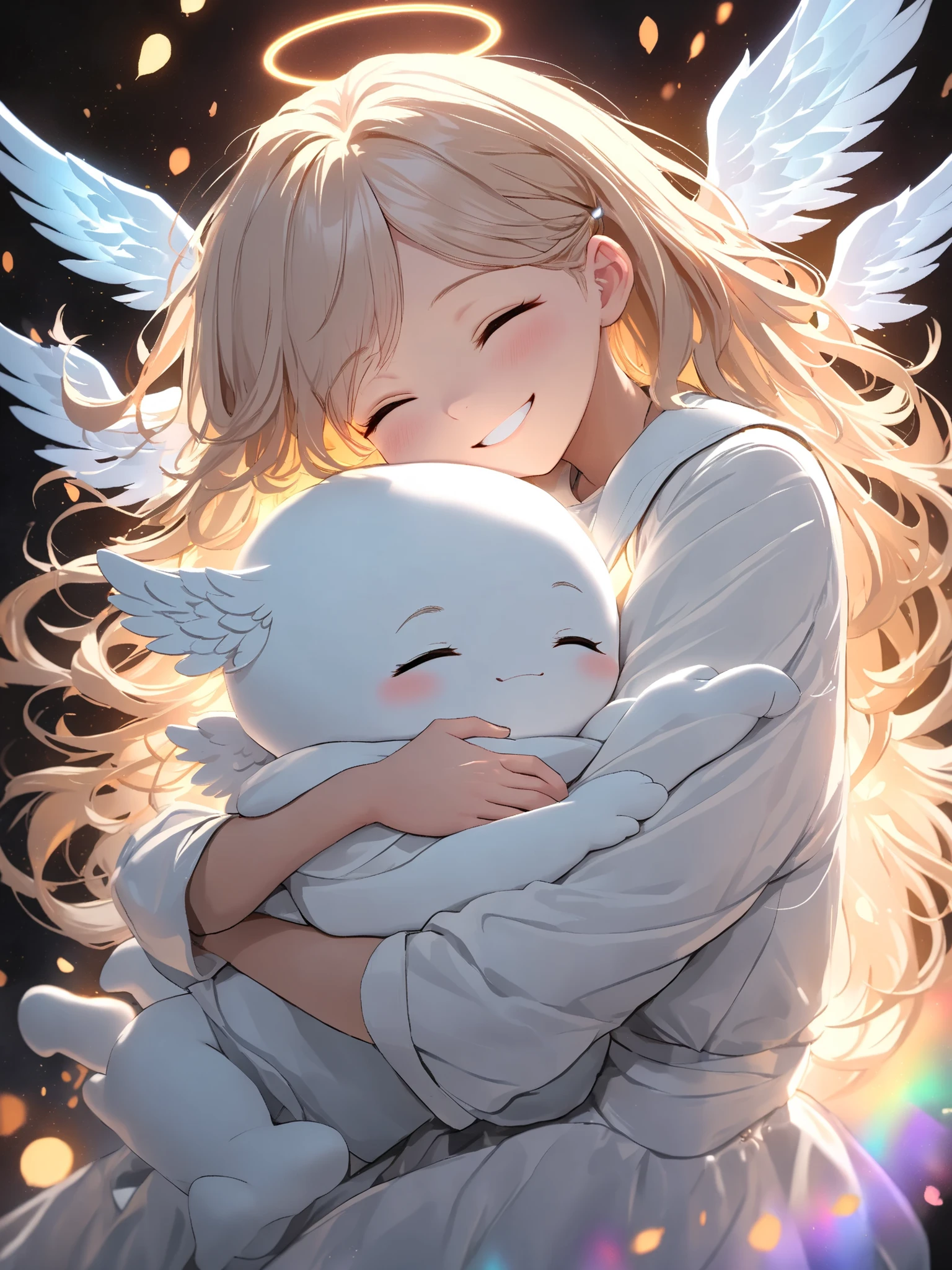 (masterpiece), (best quality),
SDXL_ARW_Dolshy_VoidLight_adjective,
Sleeping Dolshy,
(angelic smile:1.6),
(warm hug:1.8),
(soft hair being stroked),
(eternally cute angel),
(floating in void light),
--v 1.10 --style luminous