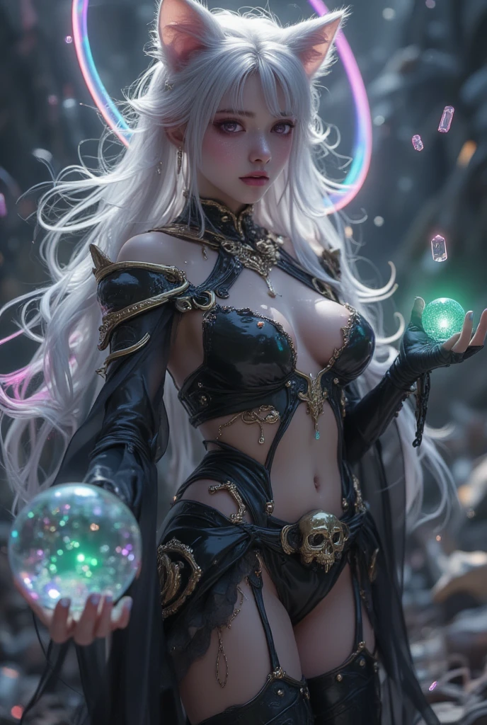 (RAW shooting:1.5, Photoreal:1.5, 8k, highest quality, masterpiece, ultra high resolution), magical world, perfect dynamic composition, Mysterious, Highly detailed skin and facial textures:1.3, Cute and sexy slim female wizard, beautiful and aesthetic, cute and sexy beauty, perfect style, wear an elaborate ring, pose to cast a spell:1.3, fire, water, Wind, thunder, Fair skin, very beautiful face, (Medium chest, Chest gap), (embarrassing smile, The expression on your face when you feel intense caress, Facial expression when feeling pleasure), (Wear the wizard costume with torn shoulders correctly), (beautiful blue eyes, Eyes that feel beautiful eros:0.8), (Too erotic:0.9, Bewitching:0.9), full body shot