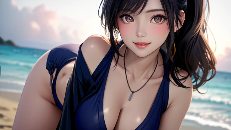 Asian dusky girl Portrait, (huge ), sky blue Chinese dress sleeveless, sexy figure, sexy pose, seductive body,