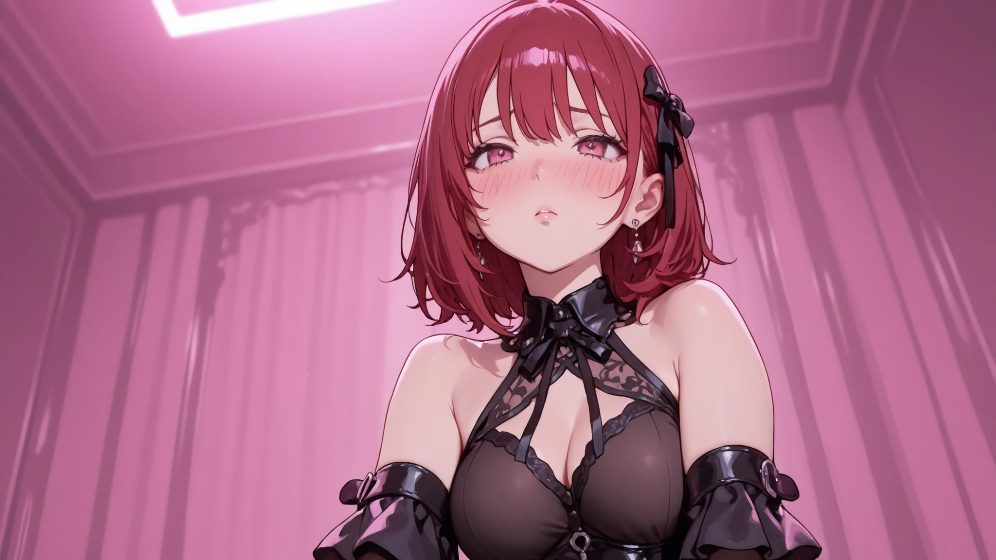 (((((((monochromatic world, using only shades of black and white and little pink,facial tattoo,pubic tattoo,))))))(((frills,head tilt,baggy skirt,maid dress ,side tie panties,thigh strap,))) (((blush:1.2,baggy cuffs,long fur gloves,breast scratching))), (geometric:1.1), ((1girl,under-aged,amazing,sharp focus,seductive succubi,Solo,from above:1.2))(Masterpiece,Best quality, offcial art, Beautiful and aesthetic:1.2),((超高分辨率,Golden ratio,)) (16k),((Mixing Console)), night club, Underground danceclub, ((micro shot,devil))(((sagging breasts,watery breasts))),(Physically-based rendering),Sharp focus, (((highdetailskin,sitting))),Intricately detailed clothing,(Delicate pupils,Symmetrical pupils,Highly detailed pupils),heart pupils,danfeng eye,((((detailed hair|short hair|braid bangs|long bold side bangs|top bow|ahoge|oily,shiny oil)))),Slender,(masterpiece sidelighting),(The sheen),(beautiful hair,beautiful eyes,)((unbelievable Ridiculous quality)),((extremely_Detailed_Eyes_and_face)),Movie girl,(Dynamic configuration: 1.2),Brilliant,Glossy, (Photorealistic), ((hairpin)), two-sided fabric,disheveled hair,Ultra-precise depiction, Ultra-detailed depiction,