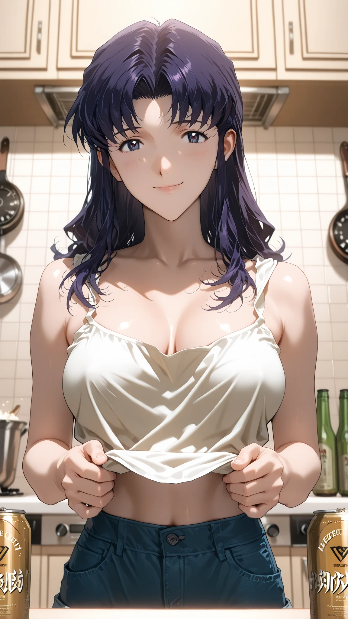 A sexy beauty in the kitchen
