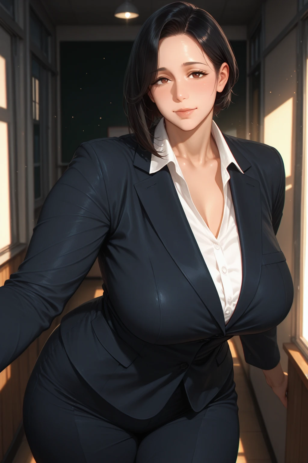 Beautiful big breastokeh), indoors, detailed luxury living room, gentle and charming beautiful goddess, Korean(kpop-idol), solo, necklace, oval face, double eyelids, smart, good hands, good feet, Natural, (from below angle), (glossy skin:1.05), ((low angle)), Perfect figure, (k, UHD, RAW photo, best quality, masterpiece:1.4), (realistic, photo-realistic:1.37), ultra high res, photon mapping, radiosity, physically-based rendering, professional soft lighting, blue eyes, red light hair color, sexy smile