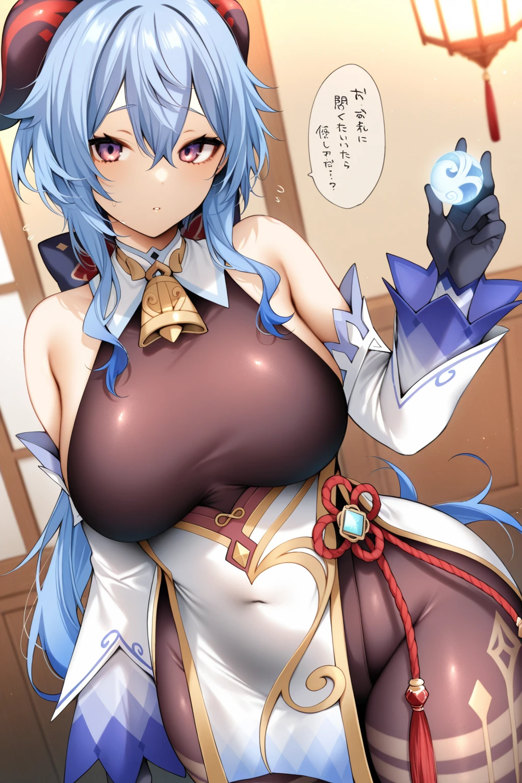 (X-Ray), 1 girl, Ganyu, Genshin Impact, fully clothed, being fucked from behind, glory hole