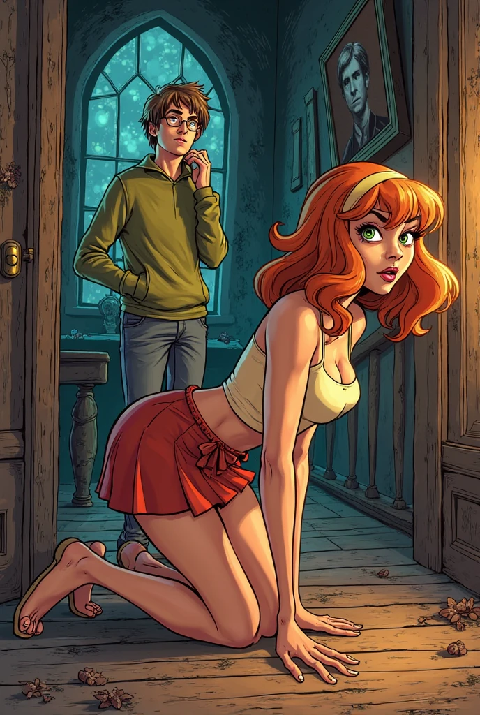 sfw, best quality, ultra high resolution, ultra detailed face and eyes, detailed body (photorealistic: 1.4), a redhead, red-haired eyes, white shirt, lingerie, realistic, good lighting, image quality, sensual, sfw, sensual, elegant, casual, night environment, lampshade, wet panties, transparent panties, sensual, bed, sexy, very wet panties, transparent panties, honeyed panties, small panties, legs, realistic photo, wet between legs, Floss, wet lingerie, small lingerie, honeyed thighs, panties too small, eyes alive, well wet, white goo dripping down the crotch, looking at camera, no clacinha, side pose