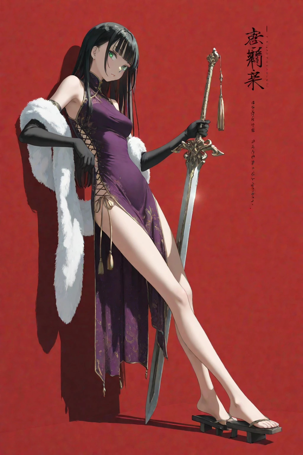 Wear a kimono with a skeleton pattern,Naked Women,Large Breasts,Big Breasts,There is a torii gate in the background.,The genitals are visible,