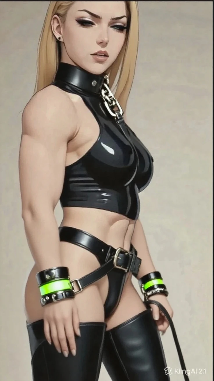 (masterpiece, best quality), intricate details, 1sologirl Cammy White from Street Fighter (standing full body toe to head by wooden pole:1.2) iron collar, arms behind back, iron cuffs, shackles, bound, bondage outfit, harness, o-ring, bondage outfit blindfolded cover eyes, happy red cheeks, chain leash collar choker neck bell shackles wristbands bracers bracelets, cleave gag