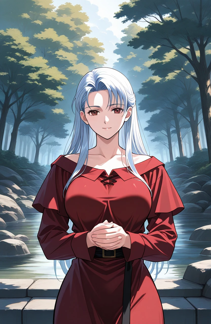 woman, luna, <lora:LunaAOM:0.7>, image of luna, sitting, collarbone, medieval farm, beautiful, lush, vibrant, dramatic lighting, 8k, octane render, hyper detailed, best quality, masterpiece, red dress