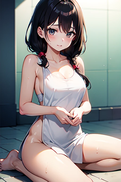 NAGATORO, brunette, work of art, best qualityer, ((smiling, nude artistic)), modern and innovative hairstyle, stunning cyberpunk , School, anime illustration, Detailed texture skin, de, beautifull detailed face, details Intricate, ultra detaild, cinematic lighting, strong contrast, (((nude artistic, fullbody, squat)))