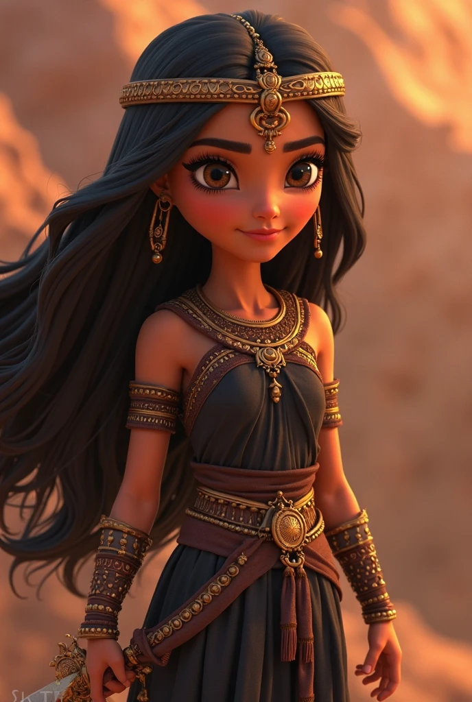 ancient babylon, 8k, dslr photo, 1 female sultry priestess looking at camera, studio quality, photorealistic , happy, intricate lined wool fringed tasseled shawl (navel), hyperrealism,1.8 Canon 100mm F2.8,soft moisturized glossy tanned skin,skin grain, skin texture, old leather, mole, intricate jewelry,overglaze,indian, curled ringleted hair, light brown eyes,cast shadow, bokeh