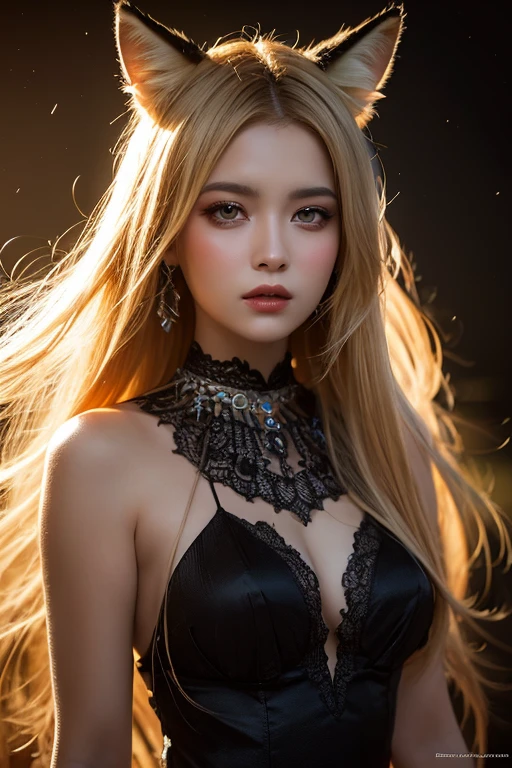 Cinematic Silhouette of a Russian female against a universal turquoise backdrop, glowing particles around her, voluminous white hair highlighted, (open eyes:1.2) and calm expression profiled, (large breasts, amber colored top off shoulders:1.2), flawless skin, the photograph captured in stunning 8k resolution and raw format to preserve the highest quality of details, (her eyes are portrayed with meticulous attention to detail: 1.3), The photograph is taken with a lens that emphasizes the depth in her eyes, a woman with large breasts, patterned stockings, wearing glasses, highly detailed, photorealistic, 8k, masterpiece, cinematic lighting, intricate details, elegant pose, beautiful face, detailed eyes, lips, and nose, porcelain skin, flowing auburn hair, atmospheric, dramatic, moody lighting, 