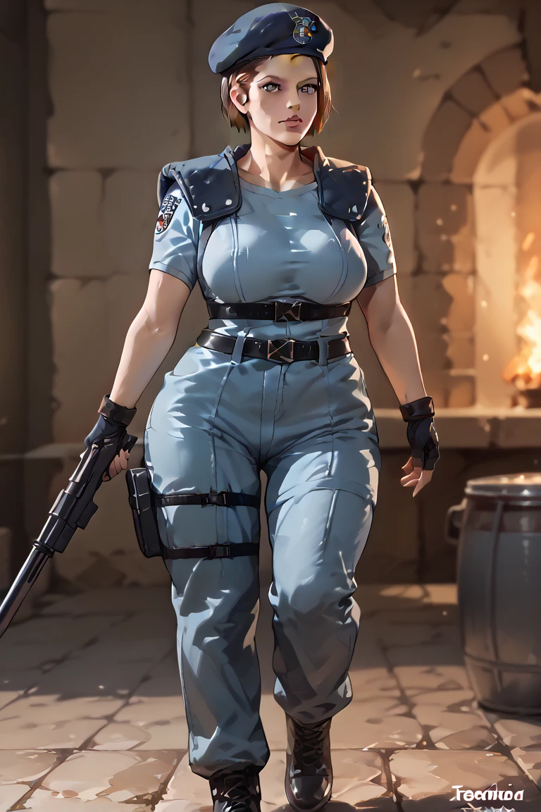 Masterpiece, best quality, intricate details, 1solo girl
Character: Dark elf skin, extremely huge breasts, maternal
Pose: Standing by wooden pole (1.2 meters tall) arms behind back, bound with iron collar, iron cuffs, bracers, leather collar, and shackles
Clothing: Chest covered with clothes
Blindfold: blindfolded (eyes cover)