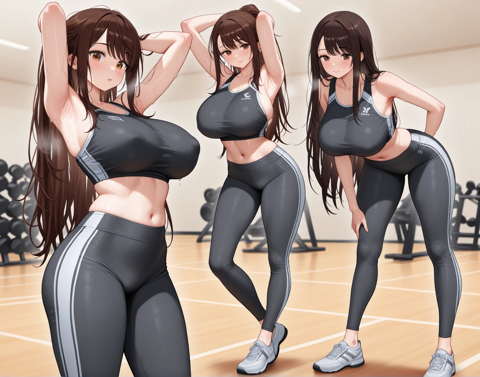 Pussy, Shaved, long hair, ２８age, Japanese women, Gym, dumbbell